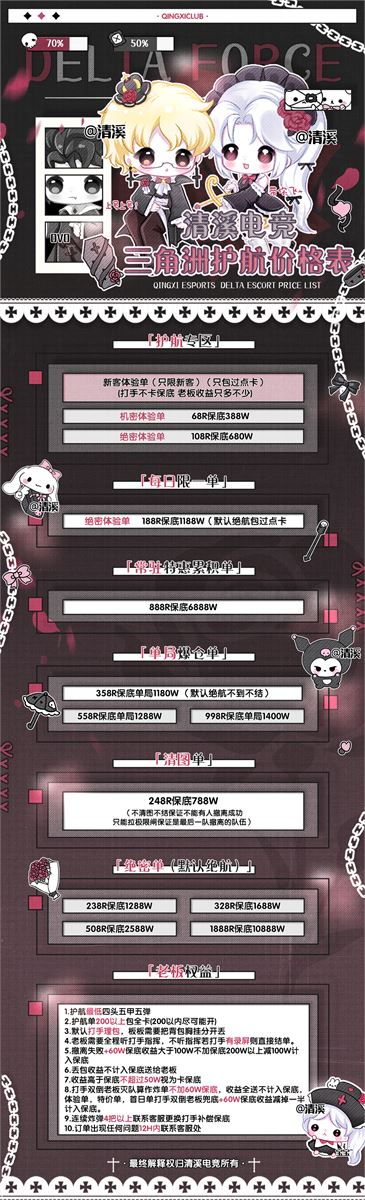 三角洲护航价格表